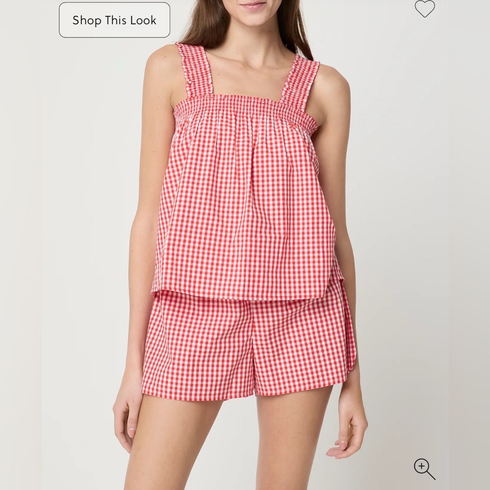 JCrew Smocked tank top and short pajama set
